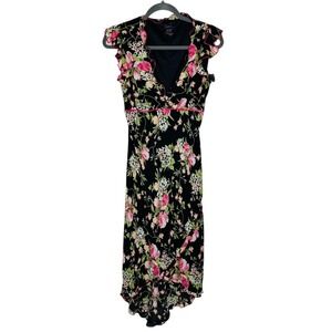 Vintage Speechless Women Y2K Babydoll Midi Dress Sz 6  Forest Fairy Asian Floral